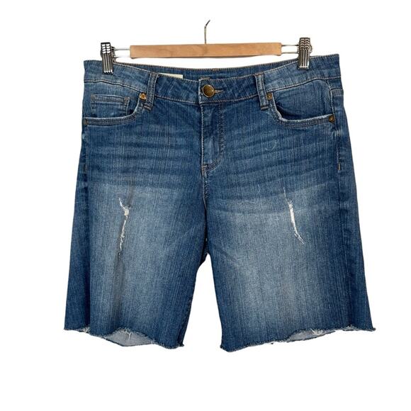 Kut from the Kloth Catherine Boyfriend Denim Shorts Women's 8 Bermuda - Picture 2 of 11